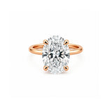 14K Gold 5.00 Carat Oval Cut Lab Grown Diamond Solitaire Engagement Ring with Under Halo