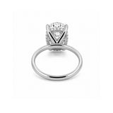 14K Gold 5.00 Carat Oval Cut Lab Grown Diamond Solitaire Engagement Ring with Under Halo
