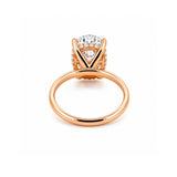 14K Gold 5.00 Carat Oval Cut Lab Grown Diamond Solitaire Engagement Ring with Under Halo