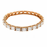14K Gold 5MM Emerald Lab Grown Diamond Tennis Bracelet