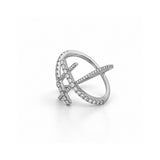 14K Gold Double Diamond Criss Cross Band