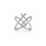 14K Gold Double Diamond Criss Cross Band