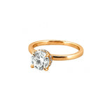 14K Gold 1.00 Carat Round Cut Lab Grown Diamond Solitaire Engagement Ring with Under Halo