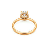 14K Gold 1.00 Carat Round Cut Lab Grown Diamond Solitaire Engagement Ring with Under Halo