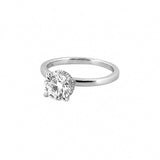 14K Gold 1.00 Carat Round Cut Lab Grown Diamond Solitaire Engagement Ring with Under Halo
