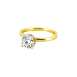 14K Gold 1.00 Carat Round Cut Lab Grown Diamond Solitaire Engagement Ring with Under Halo