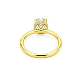 14K Gold 1.00 Carat Round Cut Lab Grown Diamond Solitaire Engagement Ring with Under Halo