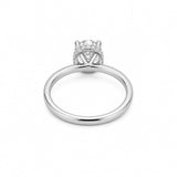 14K Gold 1.00 Carat Round Cut Lab Grown Diamond Solitaire Engagement Ring with Under Halo