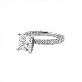 14K Gold 2.00 Carat Princess Lab Grown Diamond Engagement Ring with Diamond U-Prong Setting