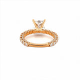 14K Gold 2.00 Carat Princess Lab Grown Diamond Engagement Ring with Diamond U-Prong Setting