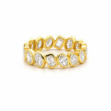 14K Gold Multi Shape Bezel Diamond Eternity Band