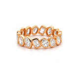 14K Gold Multi Shape Bezel Diamond Eternity Band