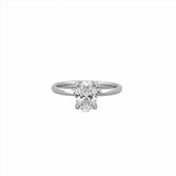 14K Gold 1.00 Carat Oval Cut Lab Grown Diamond Solitaire Engagement Ring with Under Halo