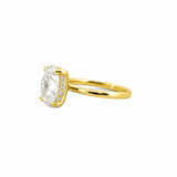 14K Gold 3.00 Carat Oval Cut Lab Grown Diamond Solitaire Engagement Ring with Under Halo