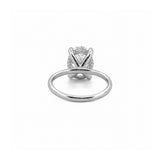 14K Gold 3.00 Carat Oval Cut Lab Grown Diamond Solitaire Engagement Ring with Under Halo