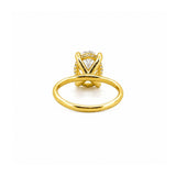 14K Gold 3.00 Carat Oval Cut Lab Grown Diamond Solitaire Engagement Ring with Under Halo