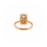 14K Gold 3.00 Carat Oval Cut Lab Grown Diamond Solitaire Engagement Ring with Under Halo