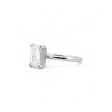 14K Gold 2.50 Carat Elongated Cushion Cut Lab Grown Diamond Solitaire Engagement Ring with Under Halo
