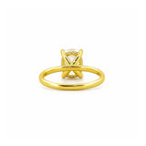 14K Gold 2.50 Carat Elongated Cushion Cut Lab Grown Diamond Solitaire Engagement Ring with Under Halo