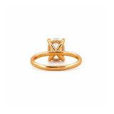 14K Gold 2.50 Carat Elongated Cushion Cut Lab Grown Diamond Solitaire Engagement Ring with Under Halo