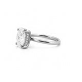 14K Gold 2.50 Carat Oval Cut Lab Grown Diamond Solitaire Engagement Ring with Under Halo