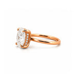 14K Gold 2.50 Carat Oval Cut Lab Grown Diamond Solitaire Engagement Ring with Under Halo