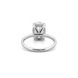 14K Gold 2.50 Carat Oval Cut Lab Grown Diamond Solitaire Engagement Ring with Under Halo