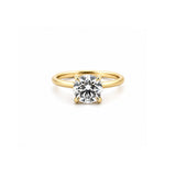 14K Gold 1.50 Carat Round Cut Lab Grown Diamond Solitaire Engagement Ring with Under Halo