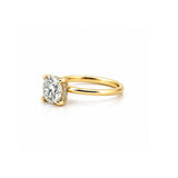 14K Gold 1.50 Carat Round Cut Lab Grown Diamond Solitaire Engagement Ring with Under Halo