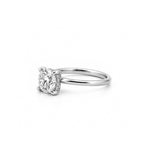 14K Gold 1.50 Carat Round Cut Lab Grown Diamond Solitaire Engagement Ring with Under Halo