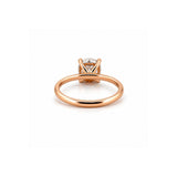 14K Gold 1.50 Carat Round Cut Lab Grown Diamond Solitaire Engagement Ring with Under Halo
