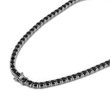 14K Gold Black Natural Diamond Tennis Necklace