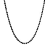 14K Gold Black Natural Diamond Tennis Necklace