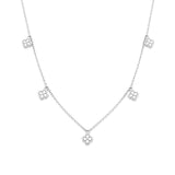 14K Gold Clover Diamond Station Necklace