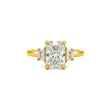 14K Gold Three Stone 2.00 Carat Radiant Cut Lab Grown Diamond Solitaire Engagement Ring