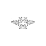 14K Gold Three Stone 2.00 Carat Radiant Cut Lab Grown Diamond Solitaire Engagement Ring