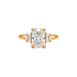 14K Gold Three Stone 2.00 Carat Radiant Cut Lab Grown Diamond Solitaire Engagement Ring