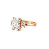 14K Gold Three Stone 2.00 Carat Radiant Cut Lab Grown Diamond Solitaire Engagement Ring