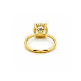 14K Gold 3.00 Carat Round Cut Lab Grown Diamond Solitaire Engagement Ring with Under Halo