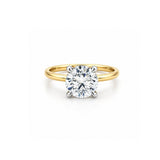 14K Gold 3.00 Carat Round Cut Lab Grown Diamond Solitaire Engagement Ring with Under Halo