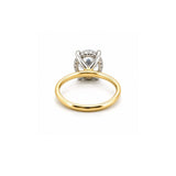 14K Gold 3.00 Carat Round Cut Lab Grown Diamond Solitaire Engagement Ring with Under Halo