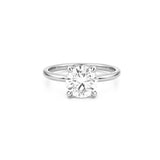 14K Gold 3.00 Carat Round Cut Lab Grown Diamond Solitaire Engagement Ring with Under Halo