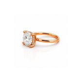14K Gold 3.00 Carat Round Cut Lab Grown Diamond Solitaire Engagement Ring with Under Halo