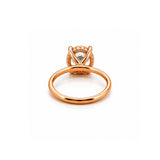 14K Gold 3.00 Carat Round Cut Lab Grown Diamond Solitaire Engagement Ring with Under Halo