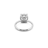 14K Gold 3.00 Carat Round Cut Lab Grown Diamond Solitaire Engagement Ring with Under Halo