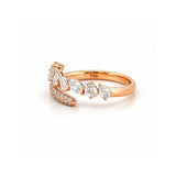 14K Gold Open Multi Shape and Pavé Claw Natural Diamond Band
