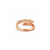 14K Gold Open Multi Shape and Pavé Claw Natural Diamond Band