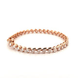 14K Gold Offset Pear Natural Diamond Bracelet