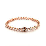 14K Gold Offset Pear Natural Diamond Bracelet