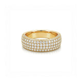 14K Gold Four Row Diamond Pavé Band